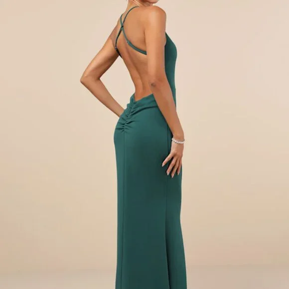 slim fit dress slacks Forest Green Floral Tiered Maxi Dress - All Dresses main image 0